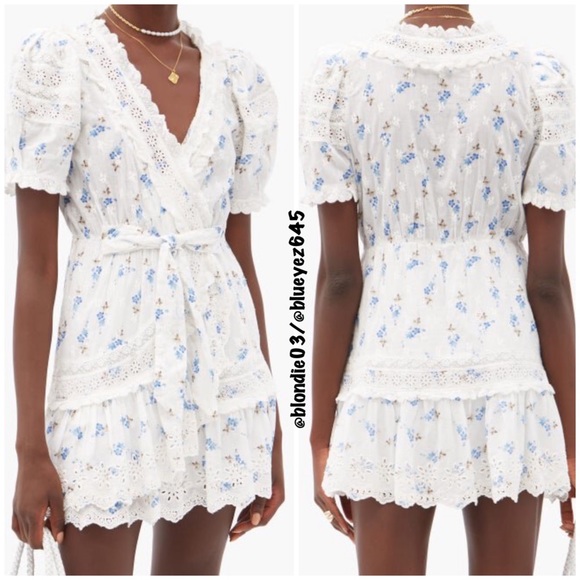 LoveShackFancy “Belen” dress in brilliant blue print 6 - Picture 3 of 6